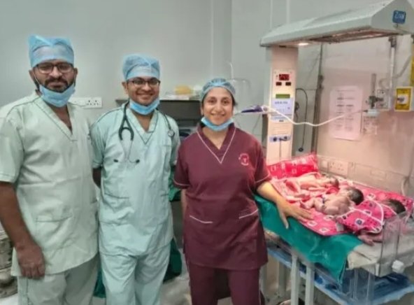 आरएल हॉस्पिटल में IVF से 3 बच्चों ने एक संग लिया जन्म